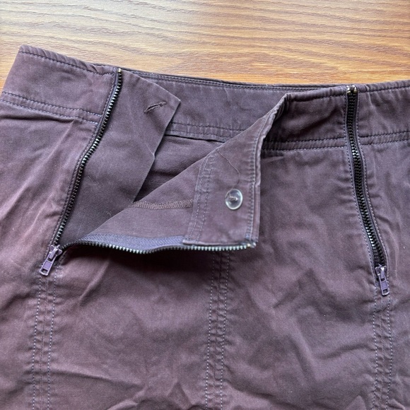 ATHLETA A-Line Maroon Linen Skirt Size‎ Medium Womens Zipper Pockets Knee Length - Picture 5 of 13